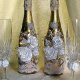 Идеи и мастер-классы с фото украшения свадебных бутылок шампанского своими руками