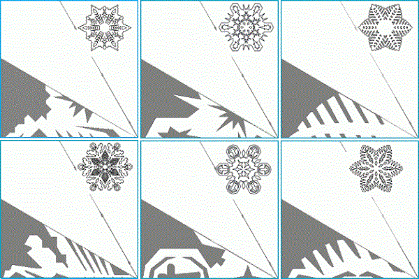 Снежинки бумажные разных форм